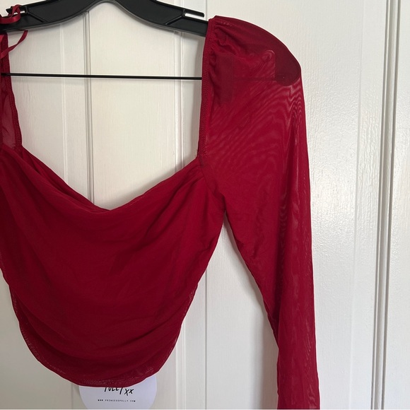 Princess Polly City Lights Long Sleeve Top Red - Picture 4 of 5